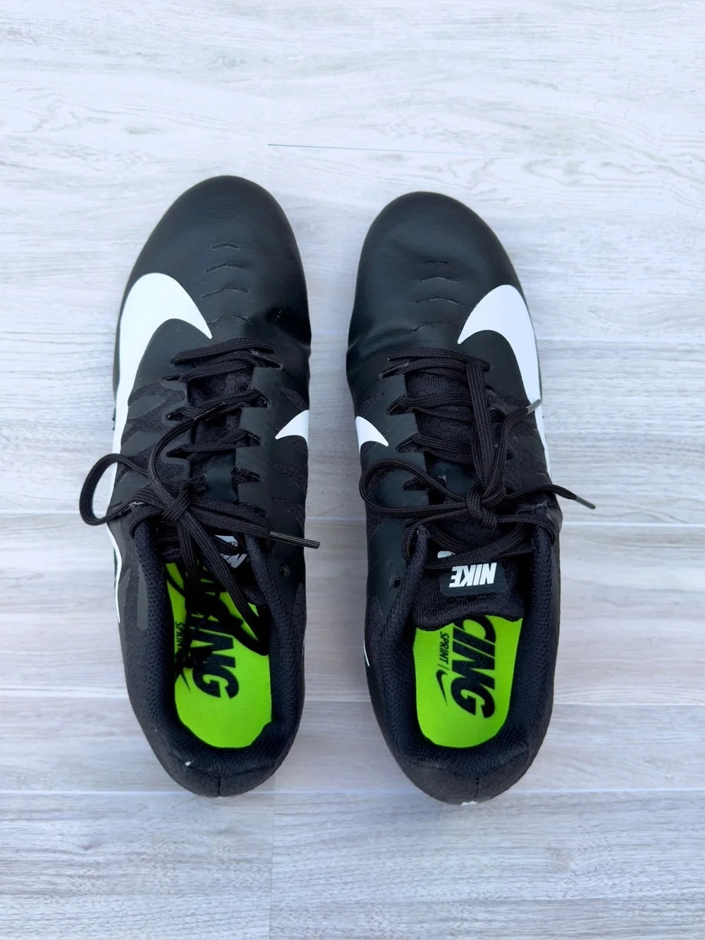Nike Zoom Rival S Track Spikes Men’s 9.5 Black White Sprint Shoes w/ Bag